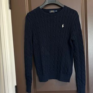 Polo Ralph Lauren Women’s Navy Cable Knit Crewneck Sweater | Size M